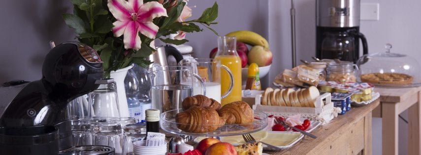 La colazione servita nella sala